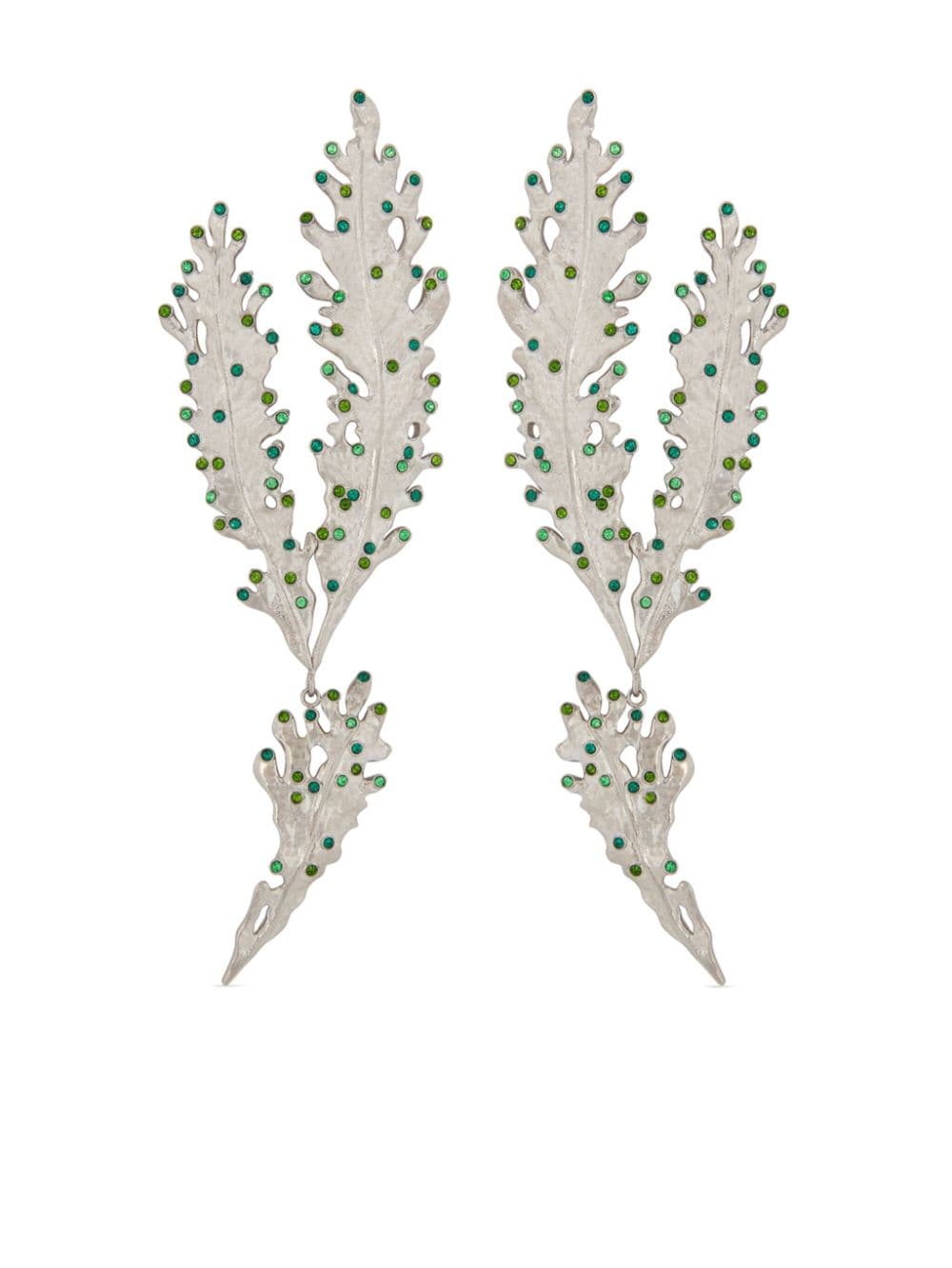 Oscar de la Renta Cactus Branch crystal-embellished stud earrings - Silver von Oscar de la Renta