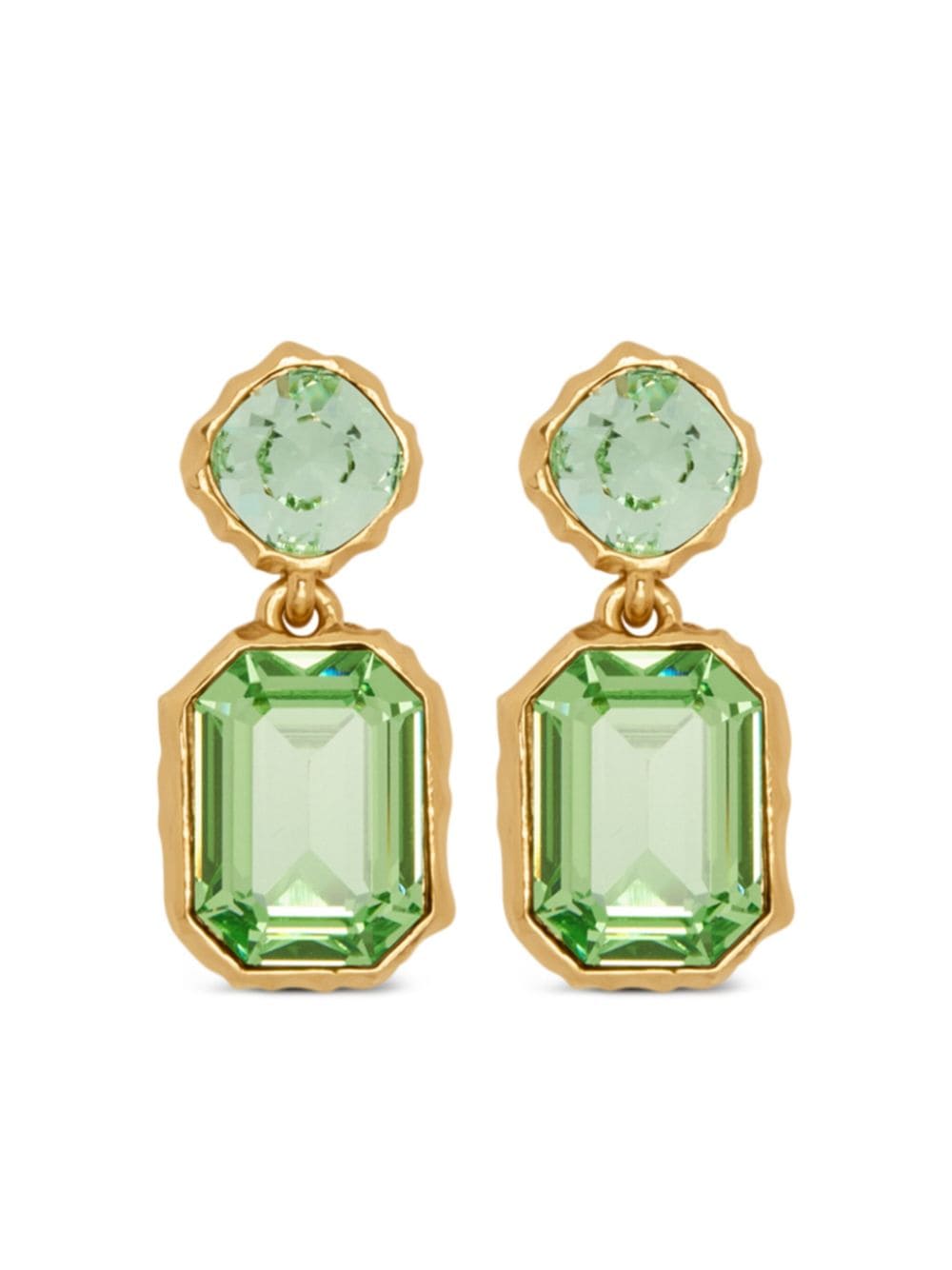 Oscar de la Renta Classic crystal-embellished drop earrings - Green von Oscar de la Renta