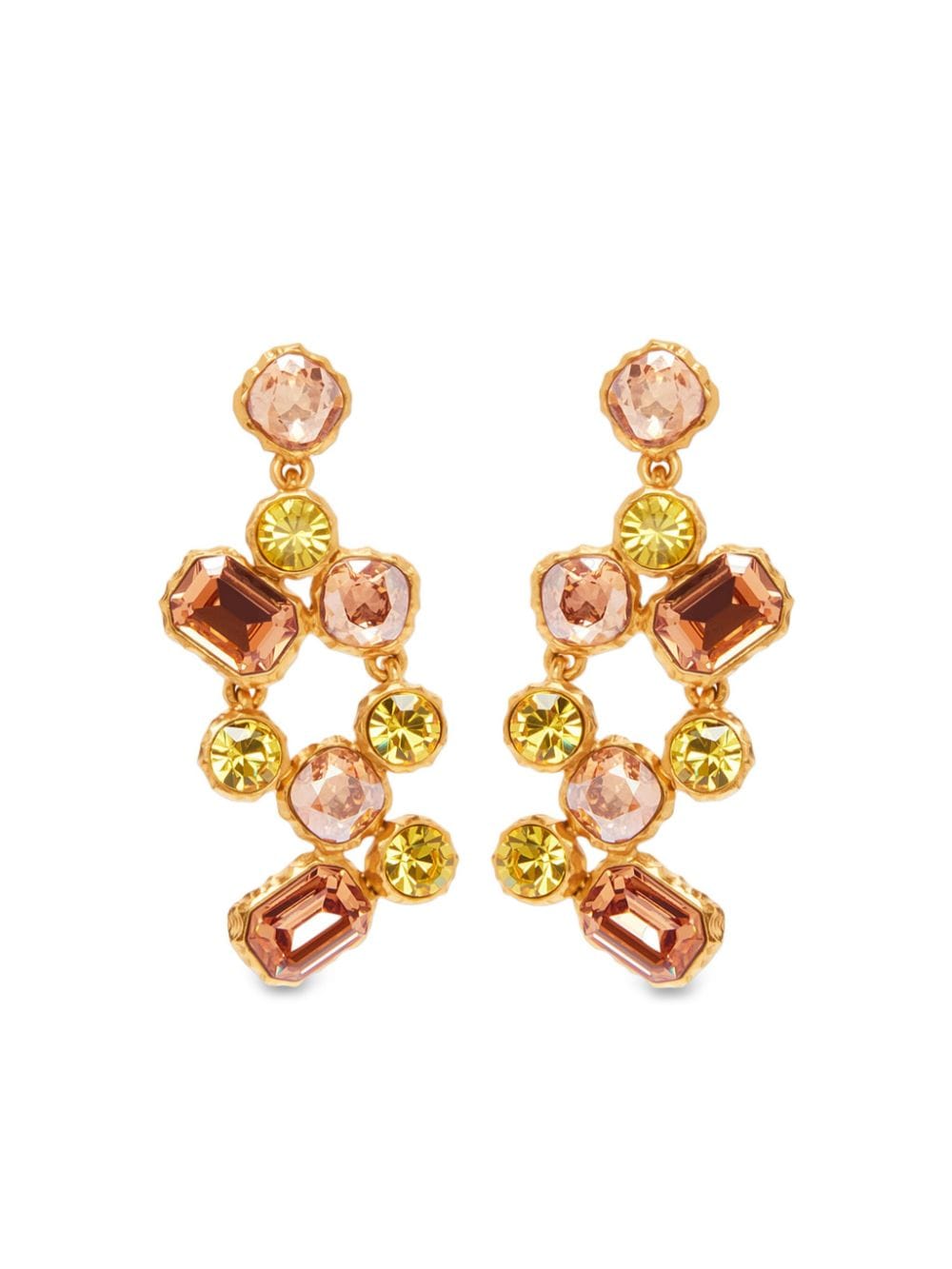 Oscar de la Renta Crystal Scramble earrings - Gold von Oscar de la Renta