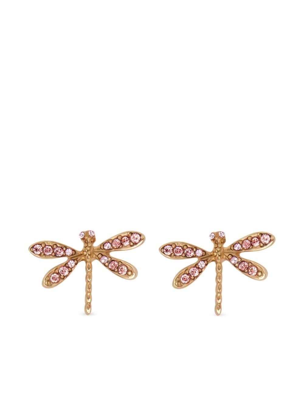 Oscar de la Renta Dragonfly crystal-embellished earrings - Pink von Oscar de la Renta