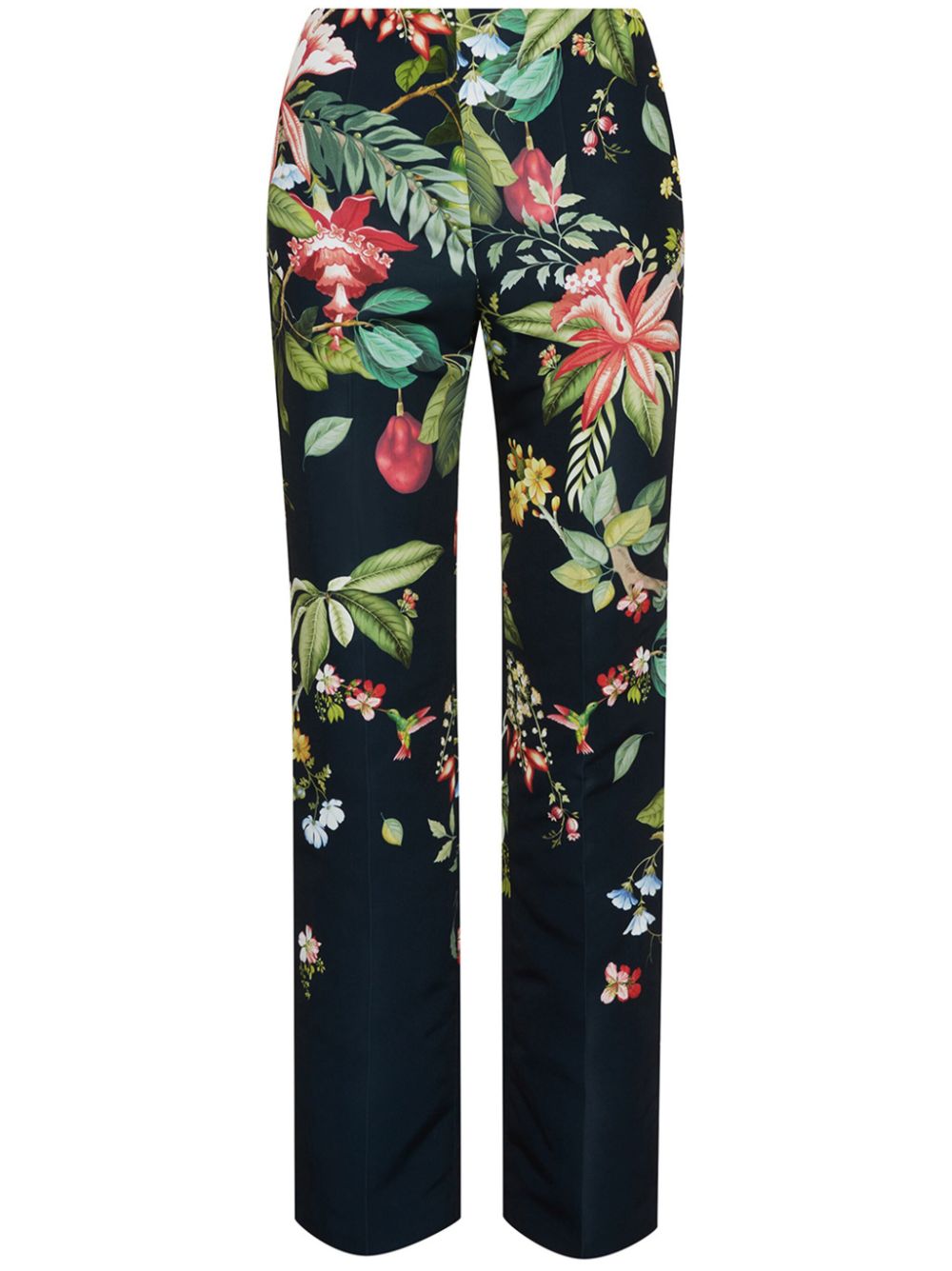 Oscar de la Renta Flora & Fauna floral-print trousers - Blue von Oscar de la Renta