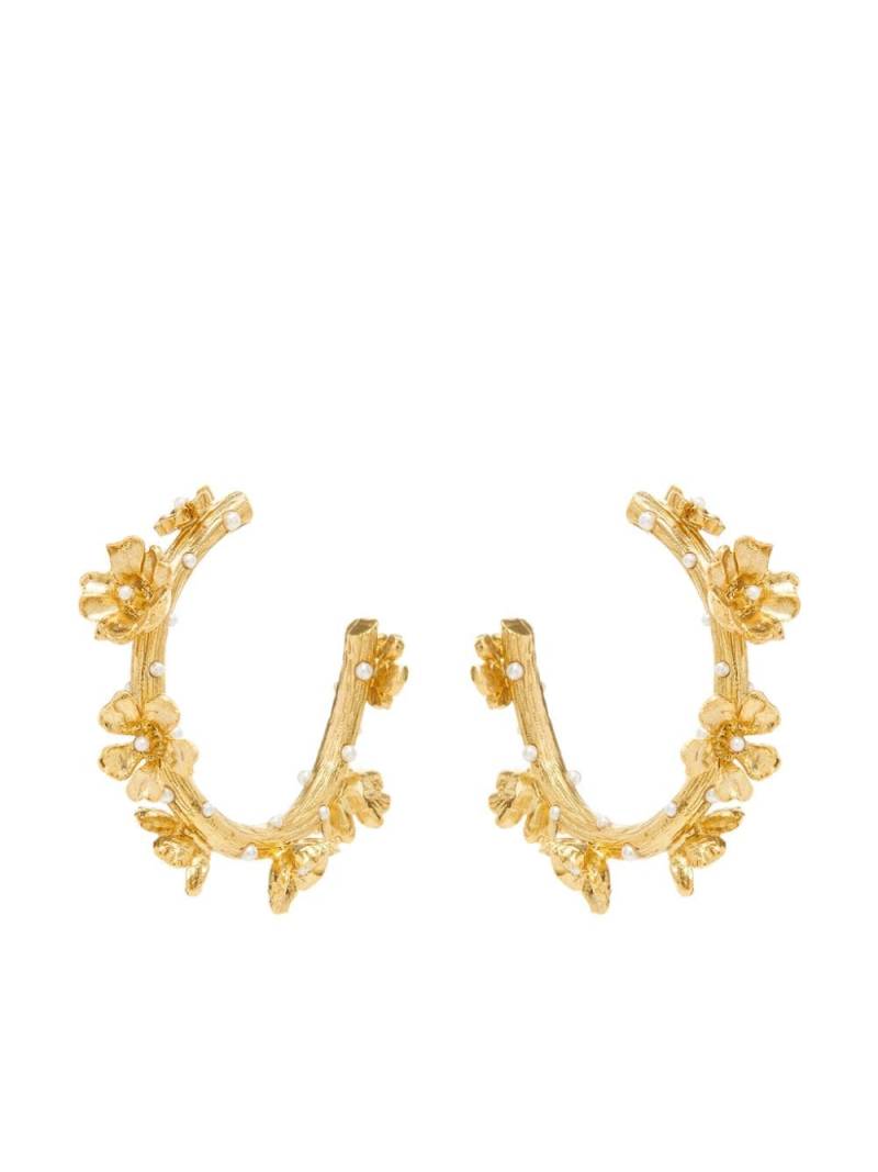 Oscar de la Renta Flower hoop earrings - Gold von Oscar de la Renta