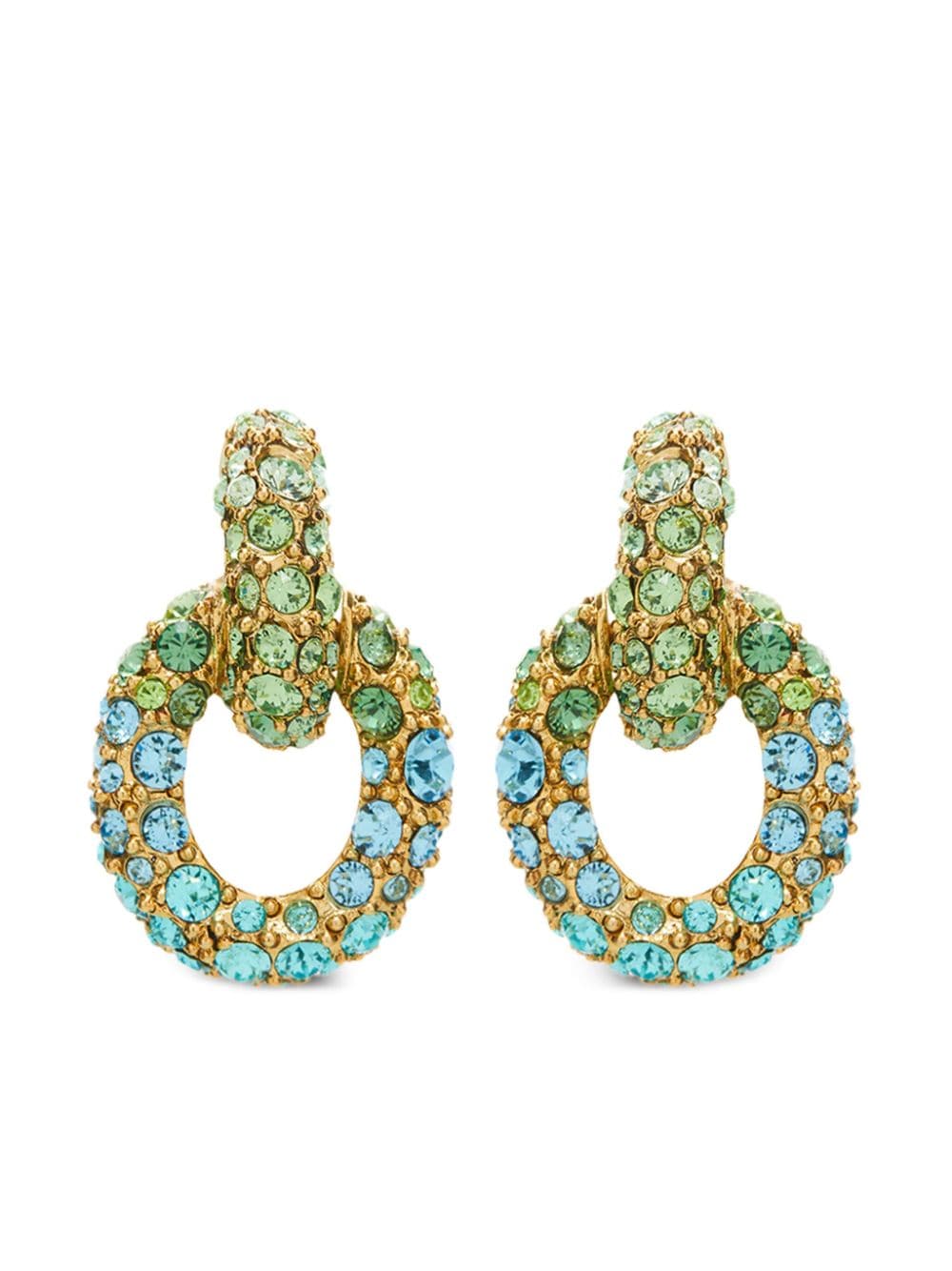 Oscar de la Renta Fortuna crystal-embellished earrings - Green von Oscar de la Renta