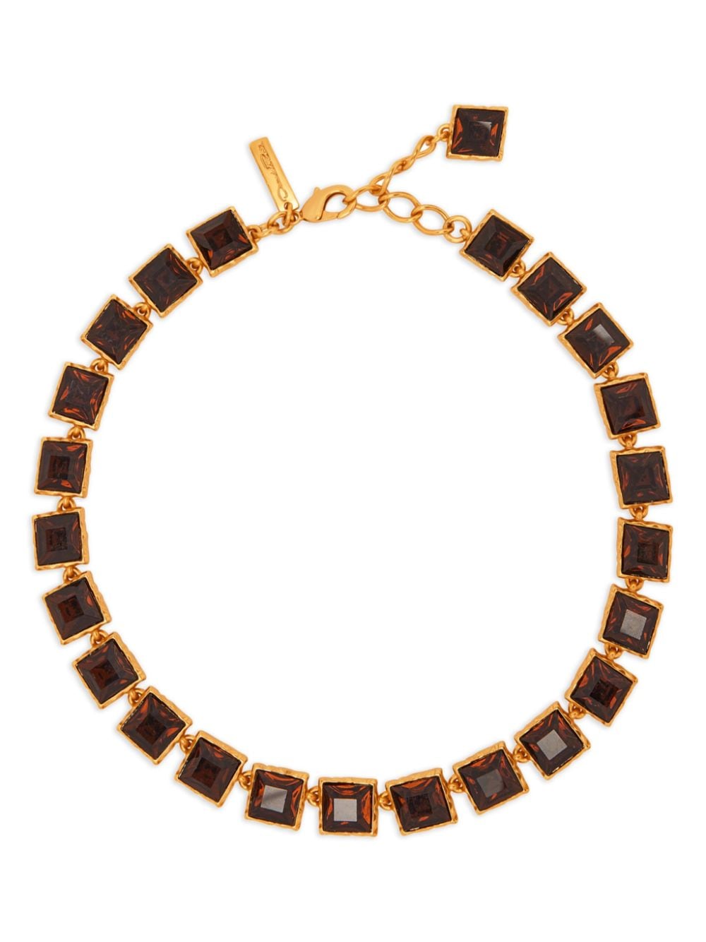 Oscar de la Renta Large Stone square jewel necklace - Brown von Oscar de la Renta