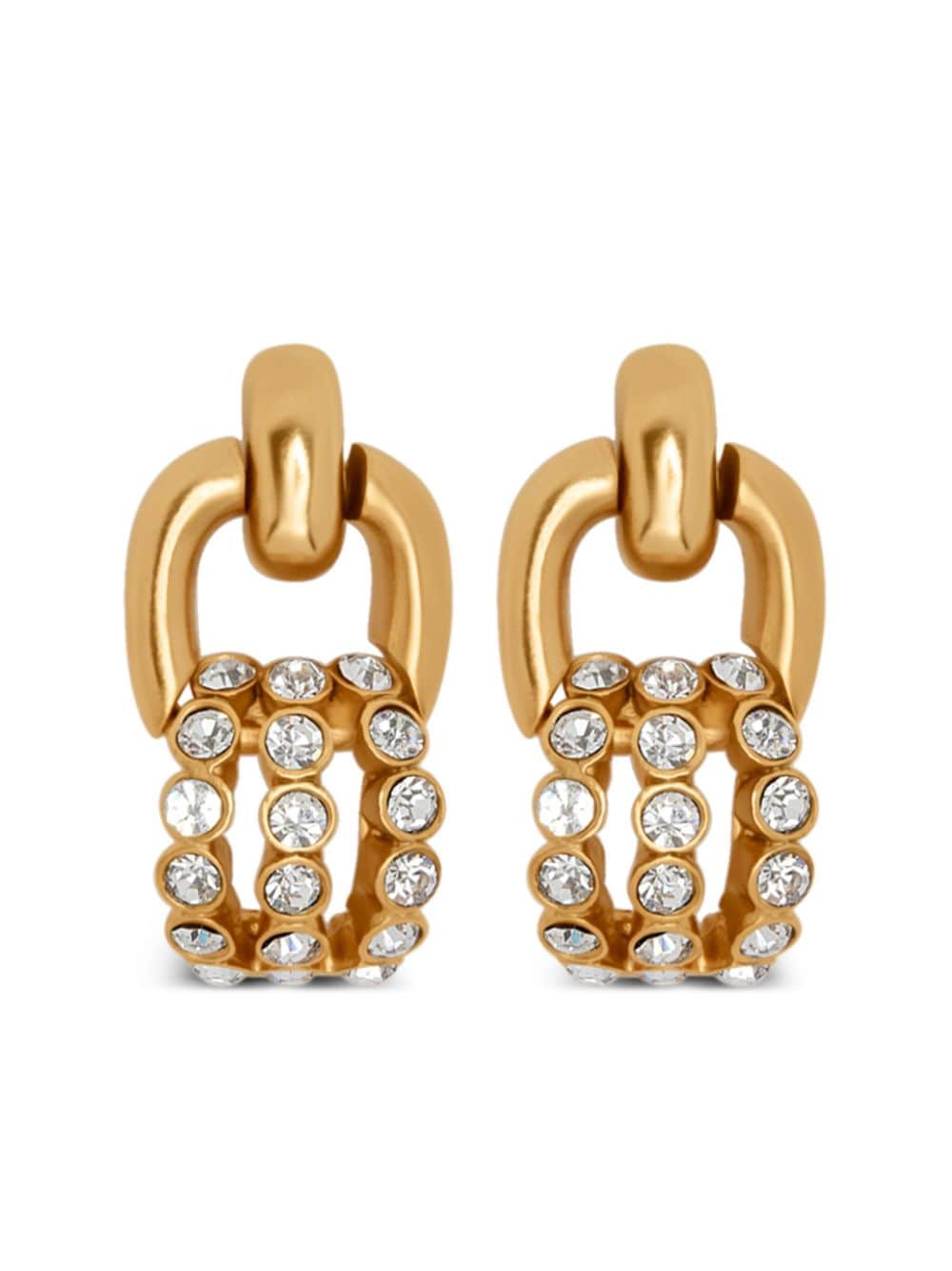 Oscar de la Renta Pave Link crystal-embellished earrings - Gold von Oscar de la Renta