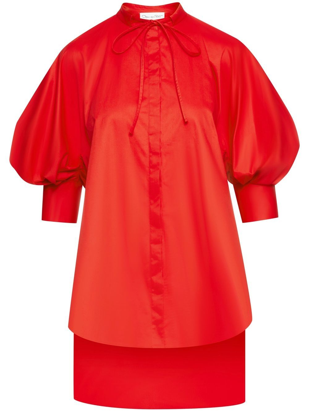 Oscar de la Renta bow-detail short-sleeve blouse - Red von Oscar de la Renta