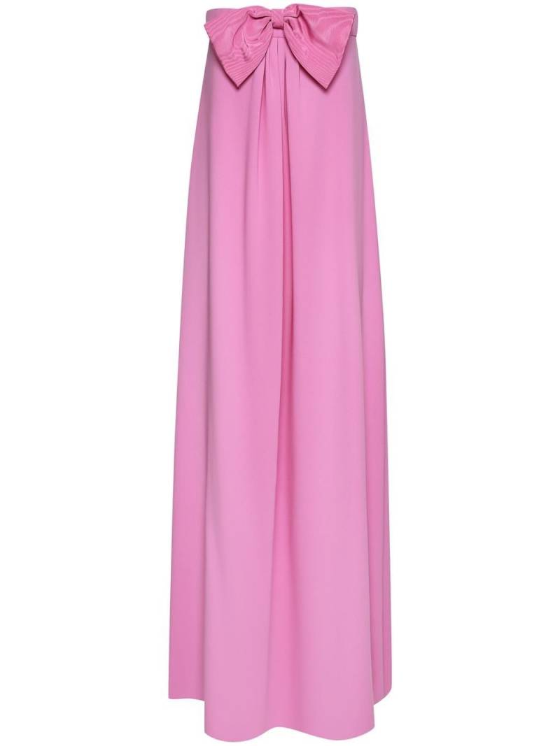 Oscar de la Renta bow-embellished long strapless dress - Pink von Oscar de la Renta
