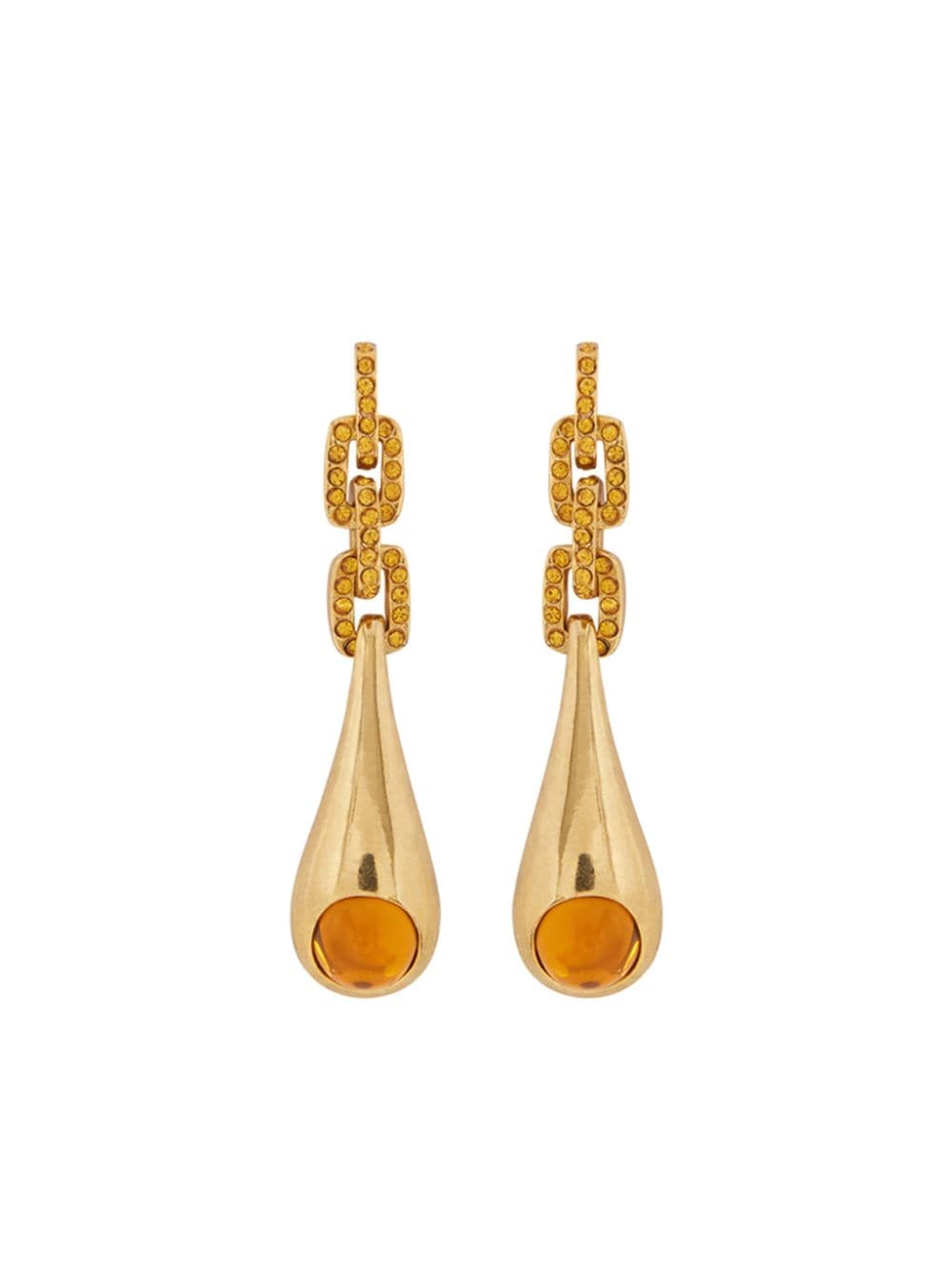 Oscar de la Renta chain-link teardrop earrings - Gold von Oscar de la Renta