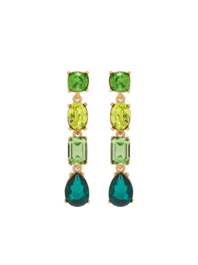 Oscar de la Renta crystal chandelier clip-on earrings - Green von Oscar de la Renta