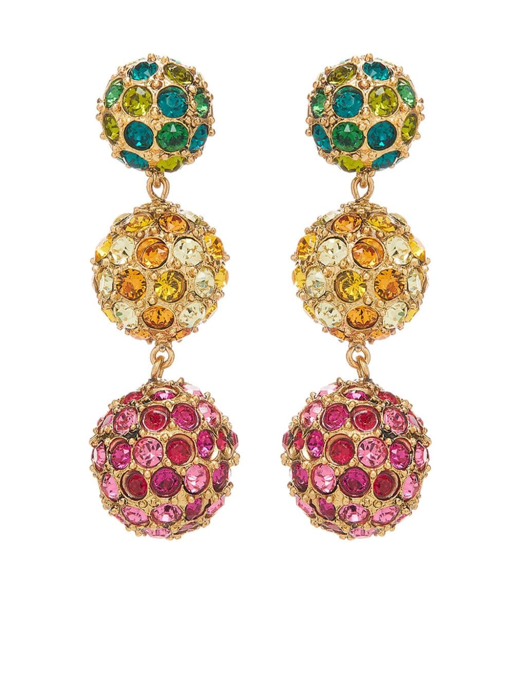 Oscar de la Renta crystal-embellished ball drop earrings - Gold von Oscar de la Renta