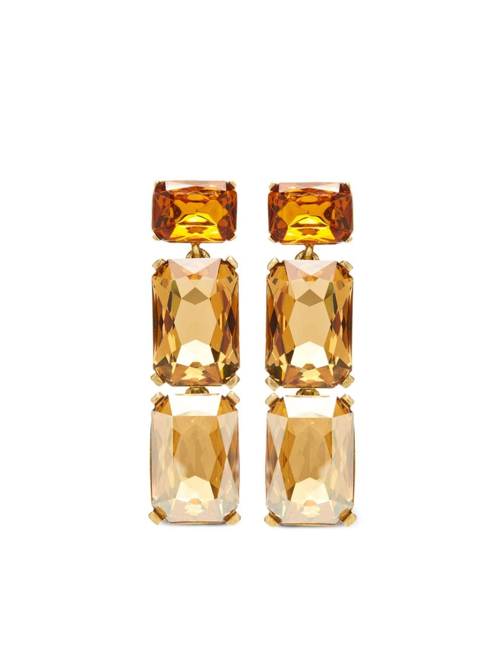 Oscar de la Renta crystal-embellished clip-on earrings - Gold von Oscar de la Renta
