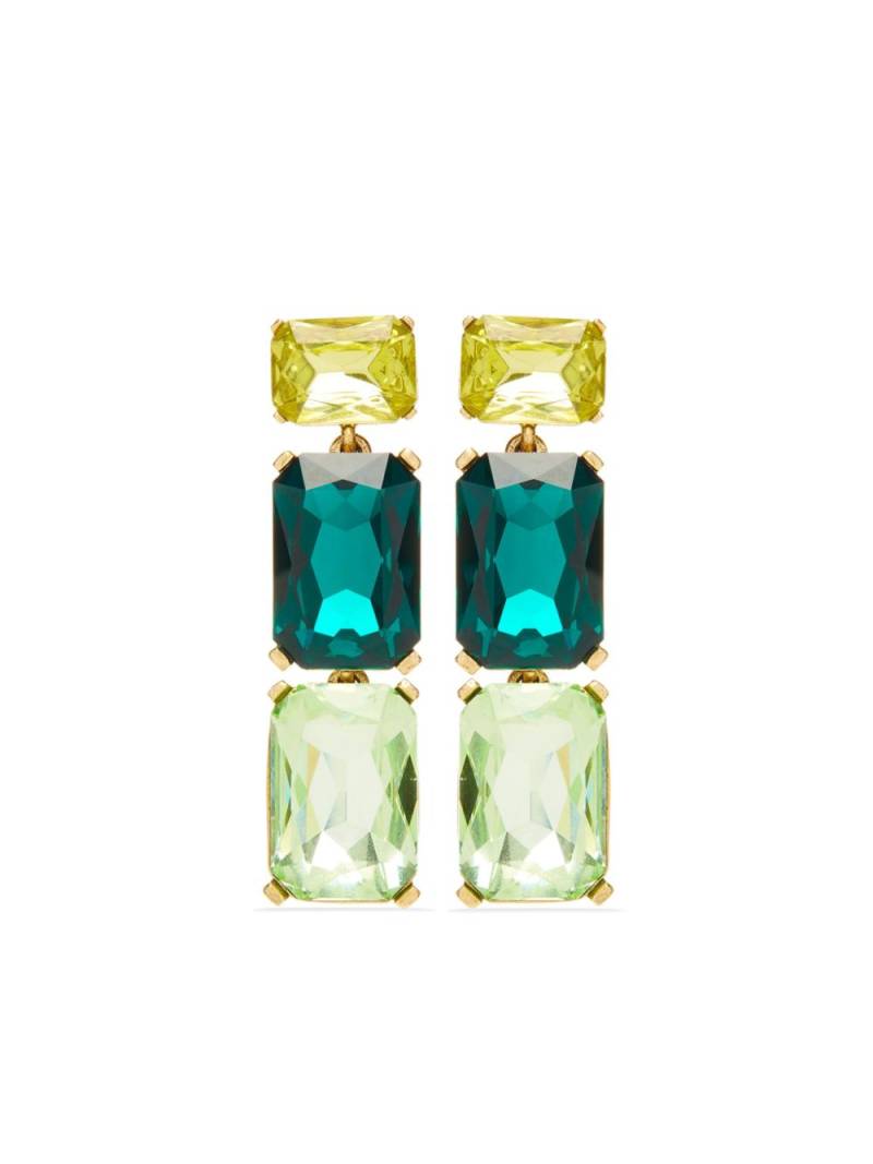 Oscar de la Renta crystal-embellished drop clip-on earrings - Gold von Oscar de la Renta