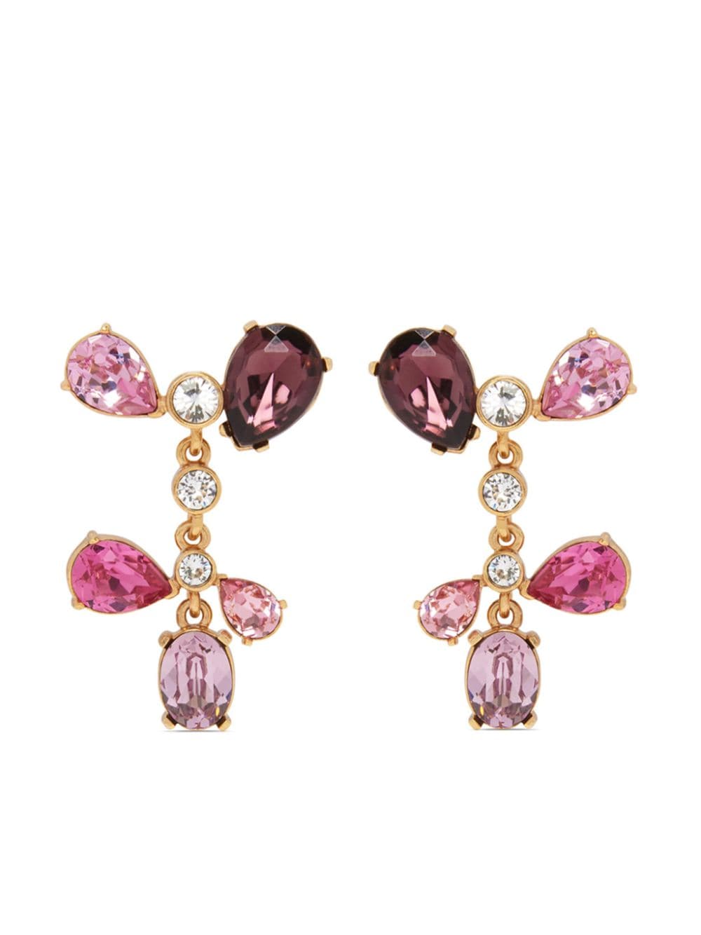 Oscar de la Renta crystal-embellished drop earrings - Pink von Oscar de la Renta