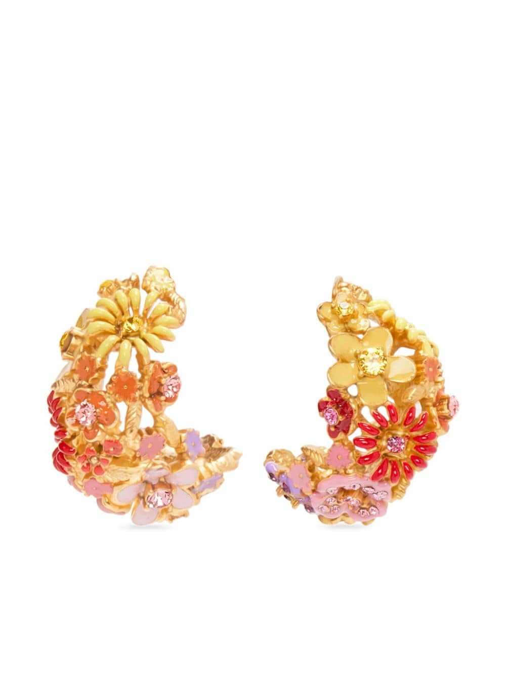Oscar de la Renta crystal-embellished hoop earrings - Gold von Oscar de la Renta