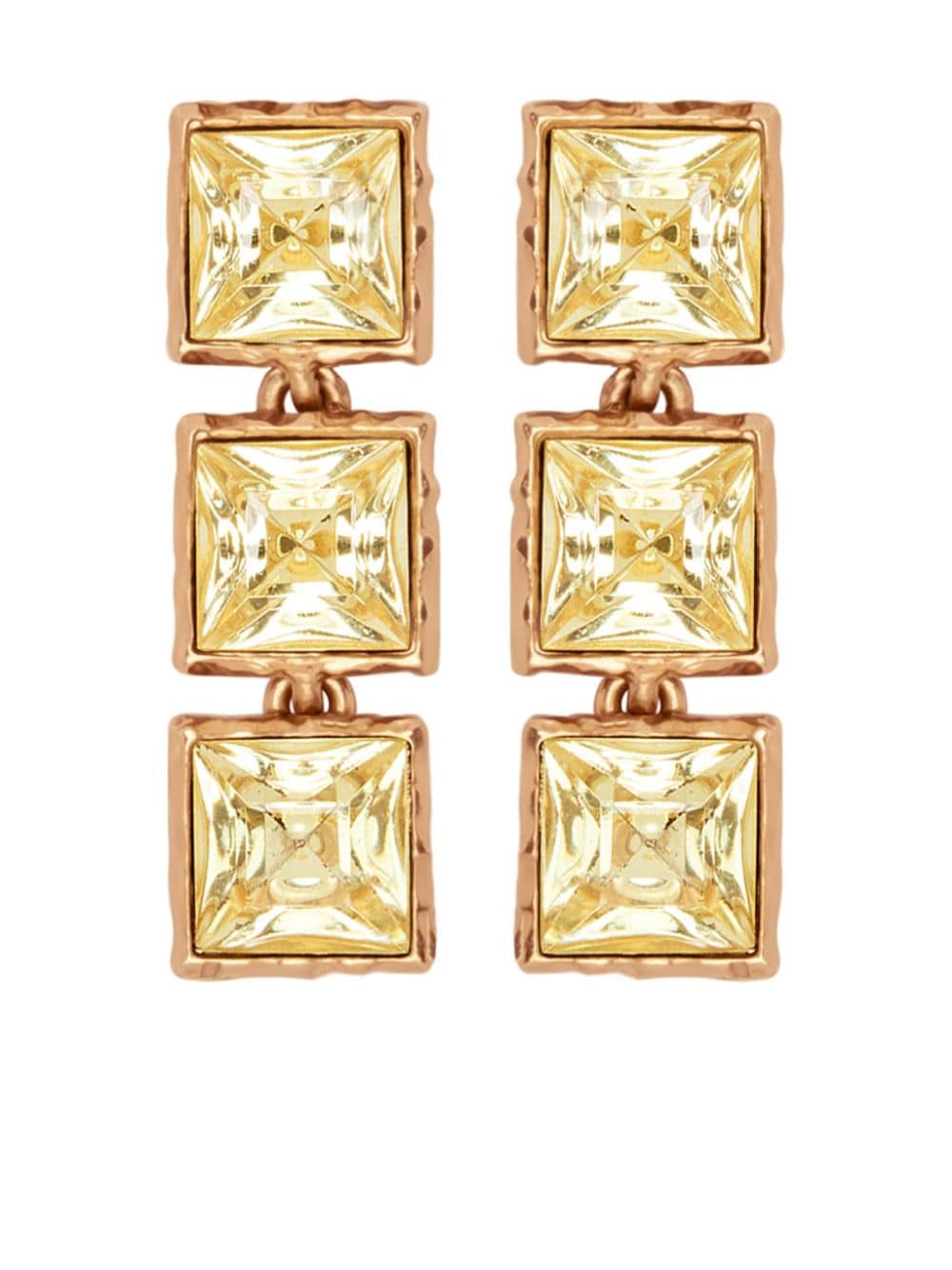 Oscar de la Renta crystal-embellished tennis earrings - Yellow von Oscar de la Renta