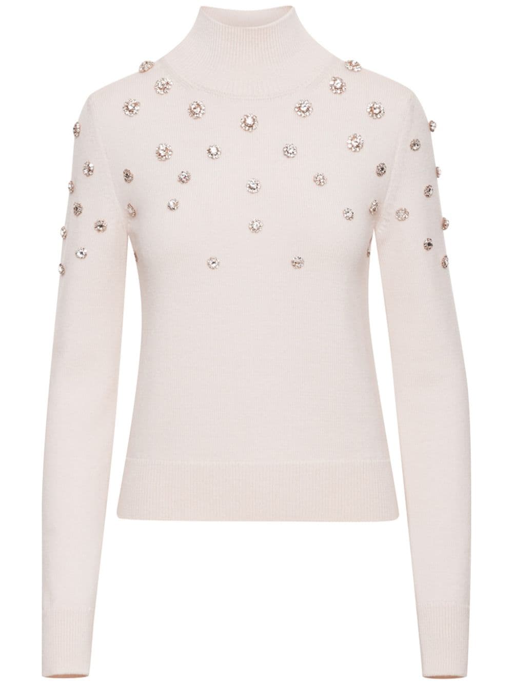 Oscar de la Renta crystal-embellishment turtleneck top - White von Oscar de la Renta