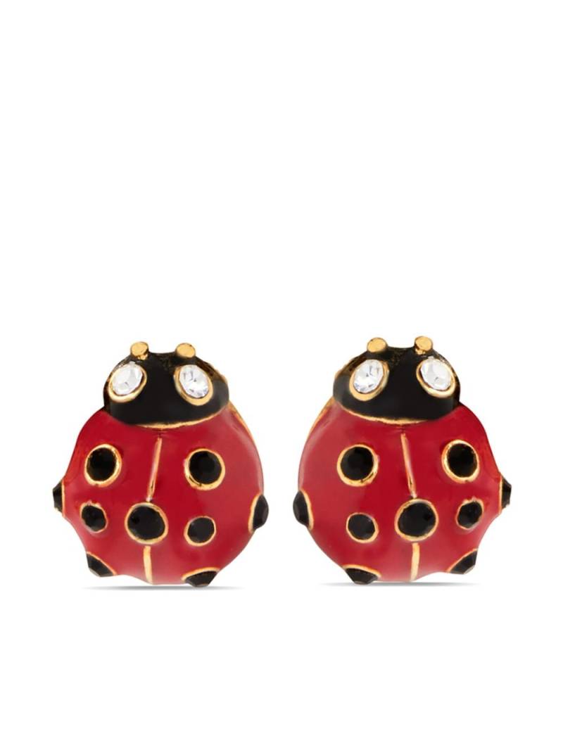 Oscar de la Renta enamel ladybug earrings - Red von Oscar de la Renta
