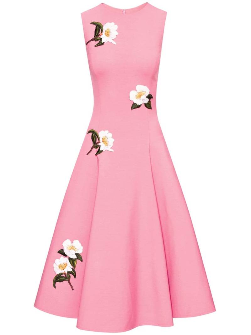 Oscar de la Renta Camellia threadwork midi dress - Pink von Oscar de la Renta