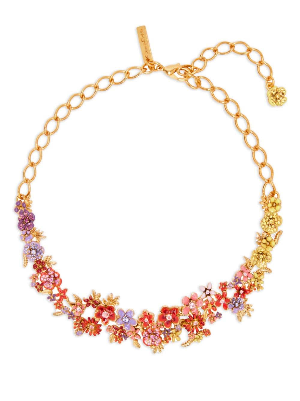 Oscar de la Renta floral enamel crystal-embellished necklace - Gold von Oscar de la Renta