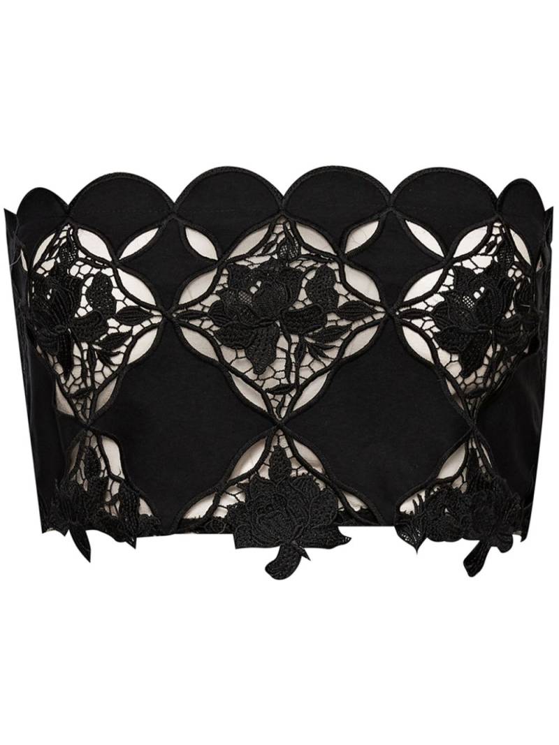 Oscar de la Renta gardenia guipure eyelet bandeau - Black von Oscar de la Renta