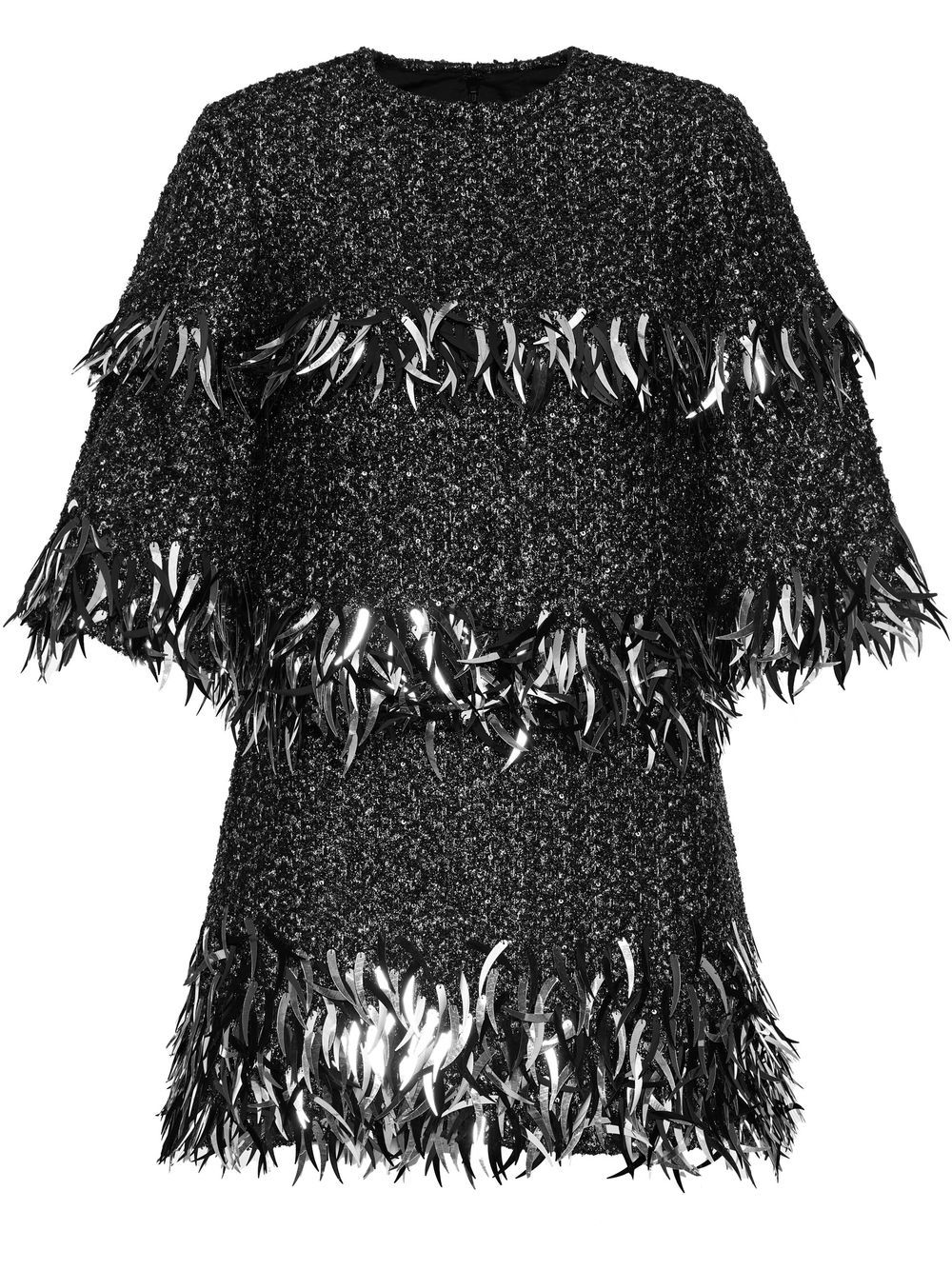 Oscar de la Renta metallic-effect fringe T-shirt dress - Black von Oscar de la Renta