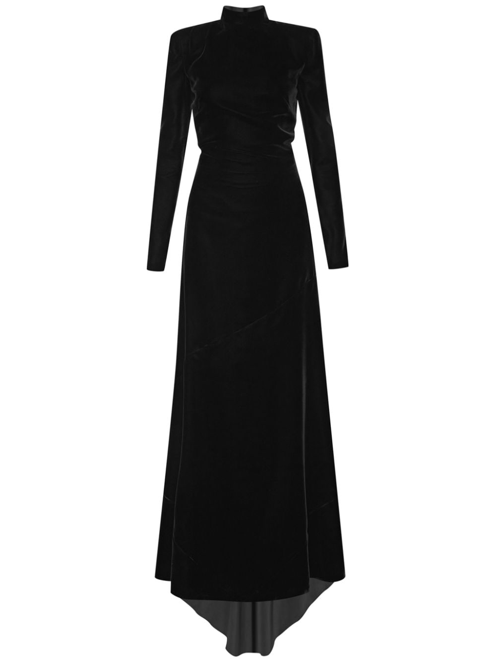 Oscar de la Renta mock-neck velvet gown - Black von Oscar de la Renta