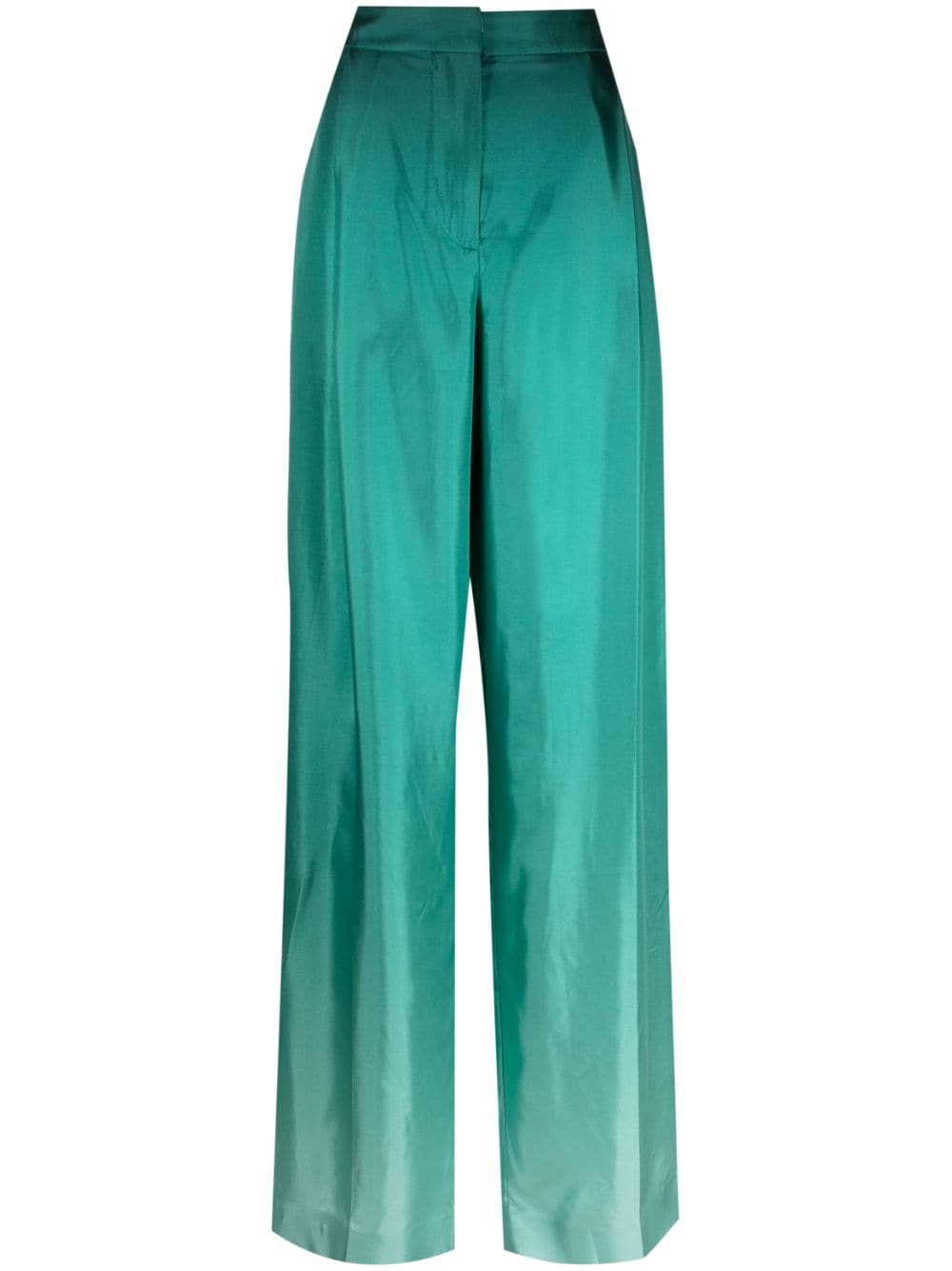 Oscar de la Renta ombré-effect silk palazzo trousers - Green von Oscar de la Renta