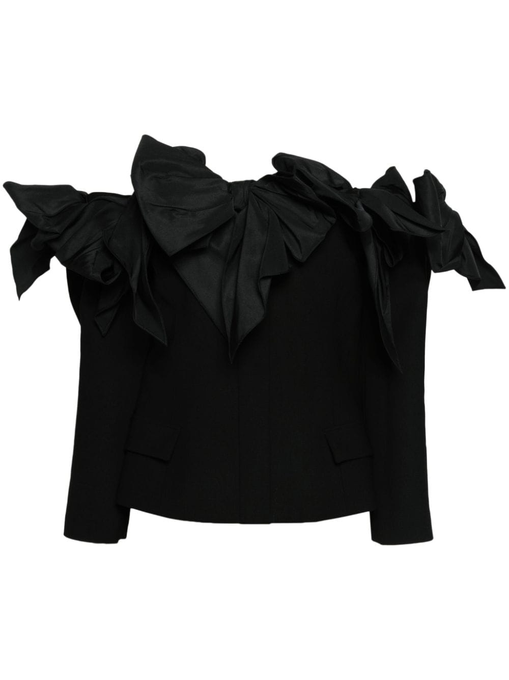 Oscar de la Renta oversized-bow off-shoulder top - Black von Oscar de la Renta