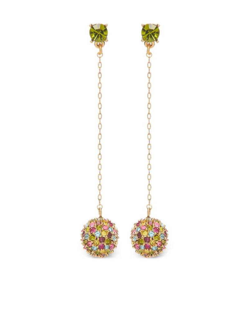 Oscar de la Renta pavé-crystal ball drop earrings - Gold von Oscar de la Renta