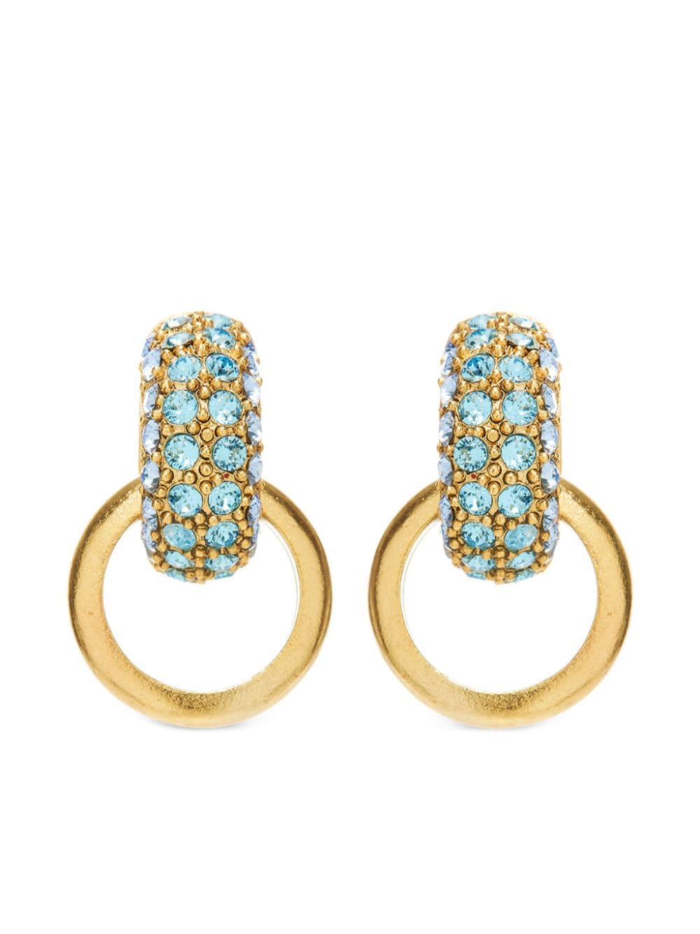 Oscar de la Renta pavé-crystal link earrings - Gold von Oscar de la Renta