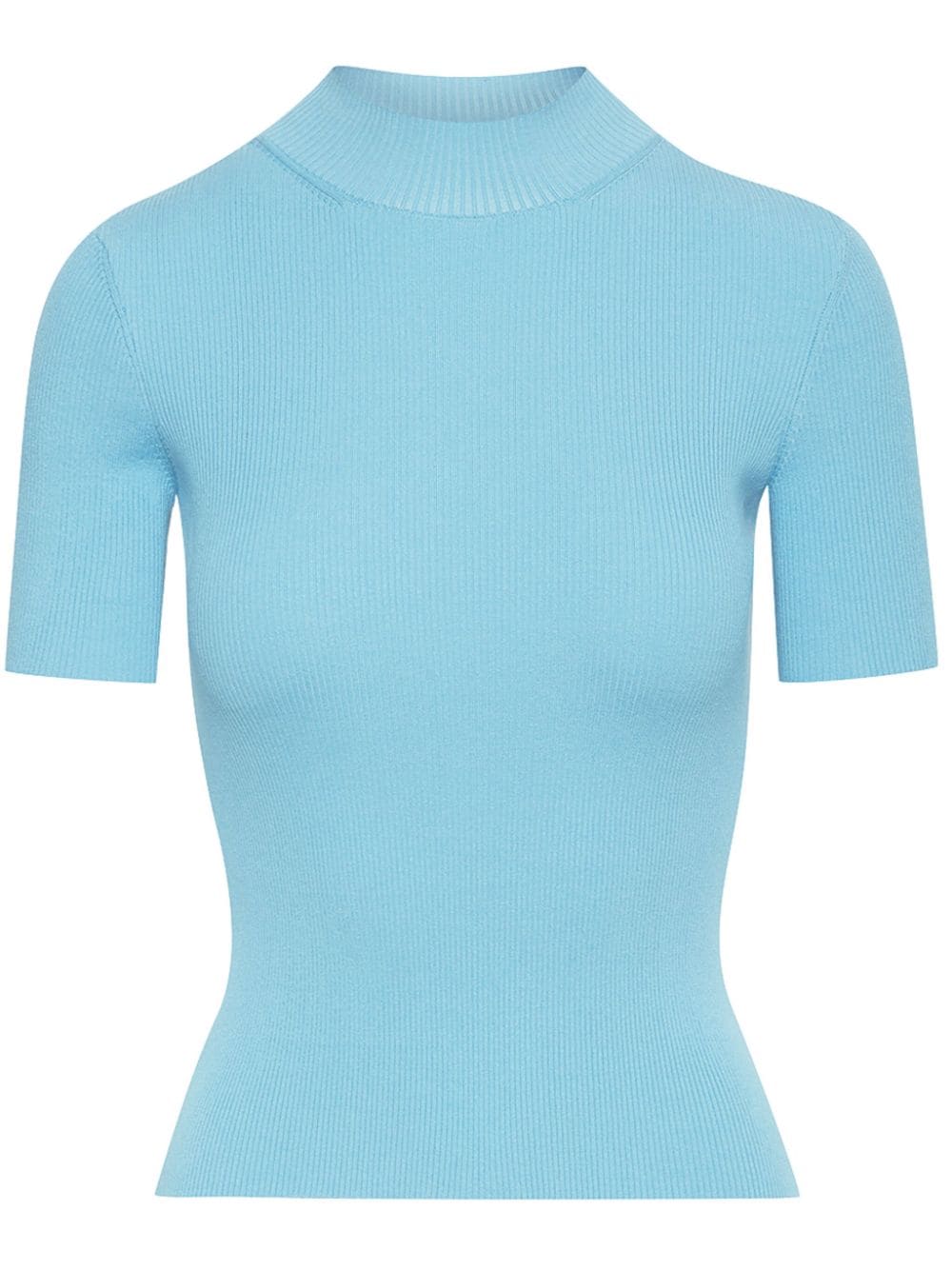 Oscar de la Renta ribbed-knit silk-blend top - Blue von Oscar de la Renta