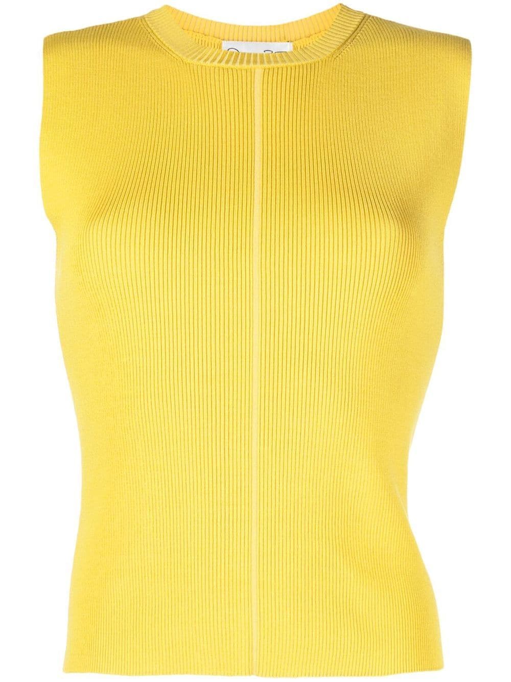 Oscar de la Renta ribbed-knit sleeveless top - Yellow von Oscar de la Renta