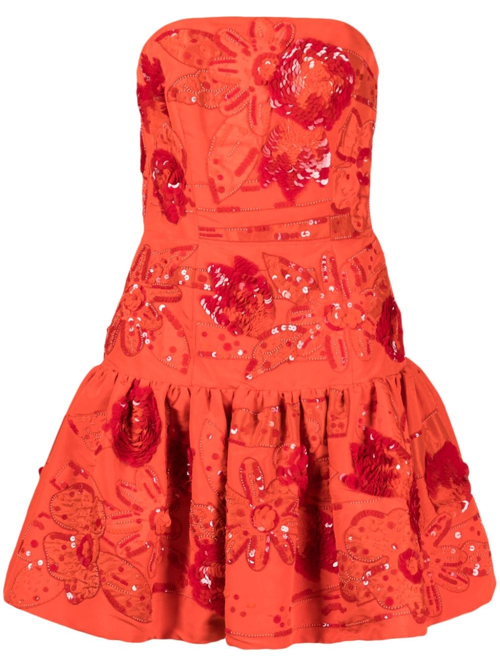 Oscar de la Renta sequin-embellished silk dress - Orange von Oscar de la Renta