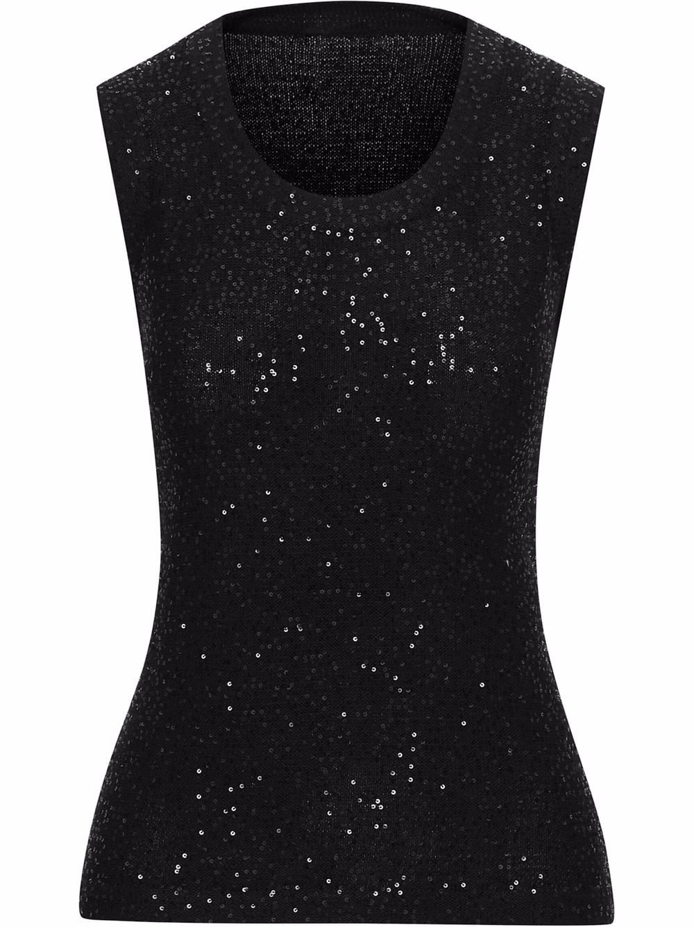 Oscar de la Renta sequin-embellished sleeveless top - Black von Oscar de la Renta
