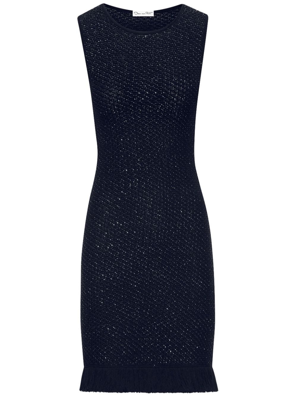 Oscar de la Renta sequin-embellished sleeveless tweed dress - Blue von Oscar de la Renta