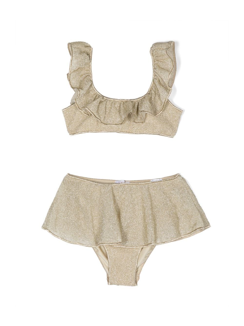 Oseree Kids metallic high-waisted bikini set - Gold von Oseree Kids