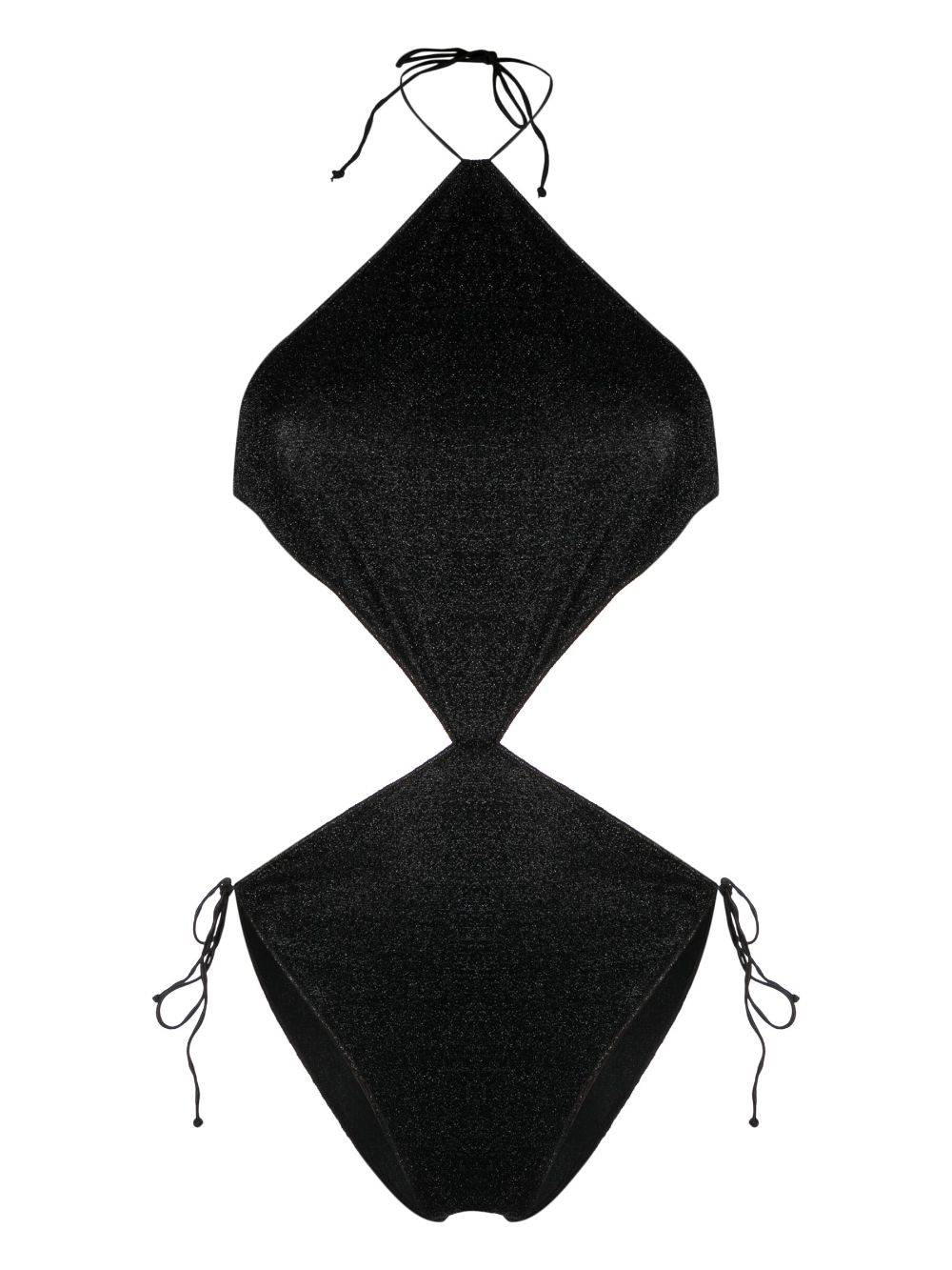 Oséree Lumière Diamond metallic-effect swimsuit - Black von Oséree