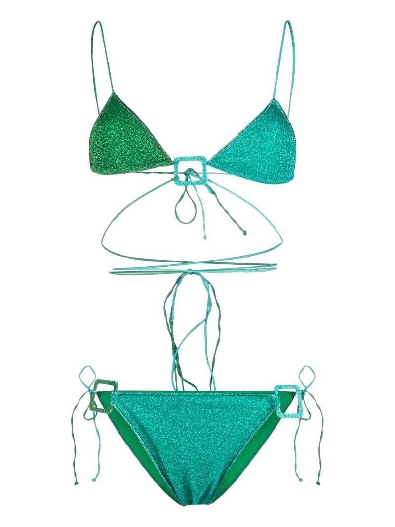 Oséree Lumière Flirty reversible bikini set - Green von Oséree