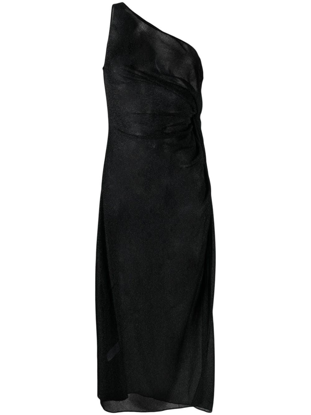 Oséree Lumière sheer one-shoulder dress - Black von Oséree