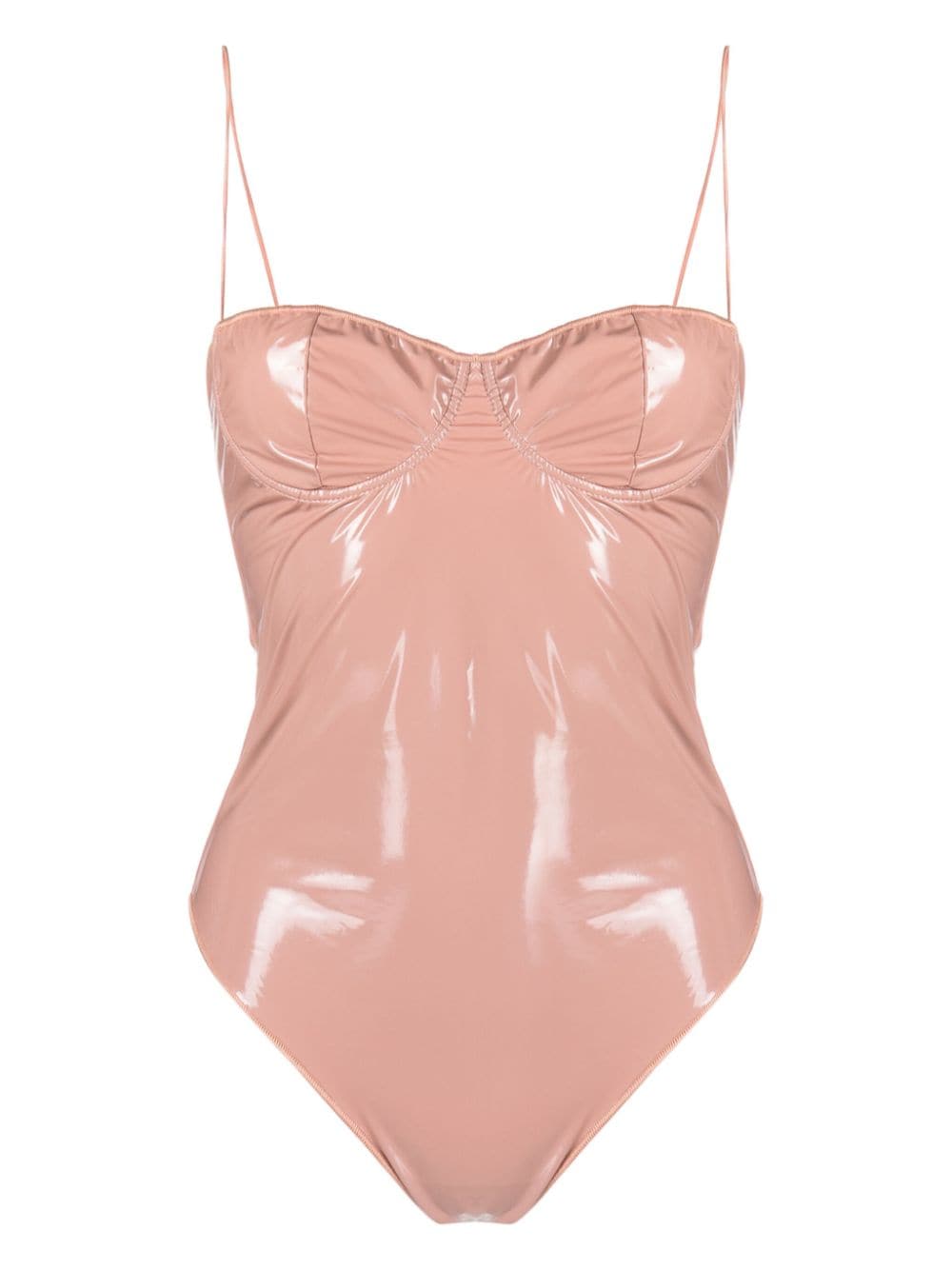 Oséree bustier patent swimsuit - Pink von Oséree