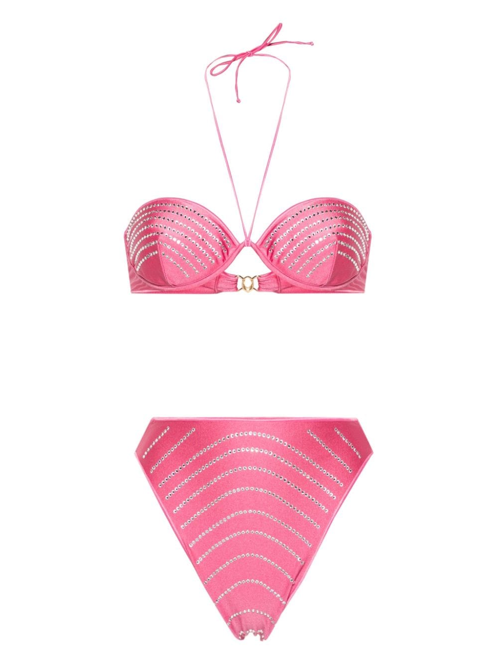 Oséree crystal-embellished balconette bikini - Pink von Oséree