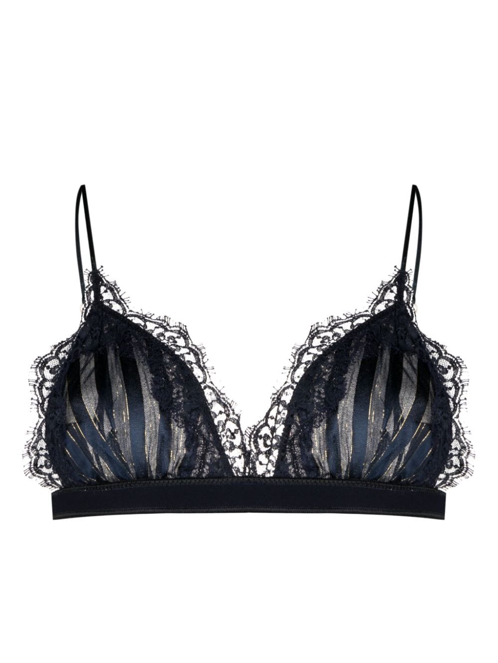 Oséree lurex lace-trim bra - Blue von Oséree