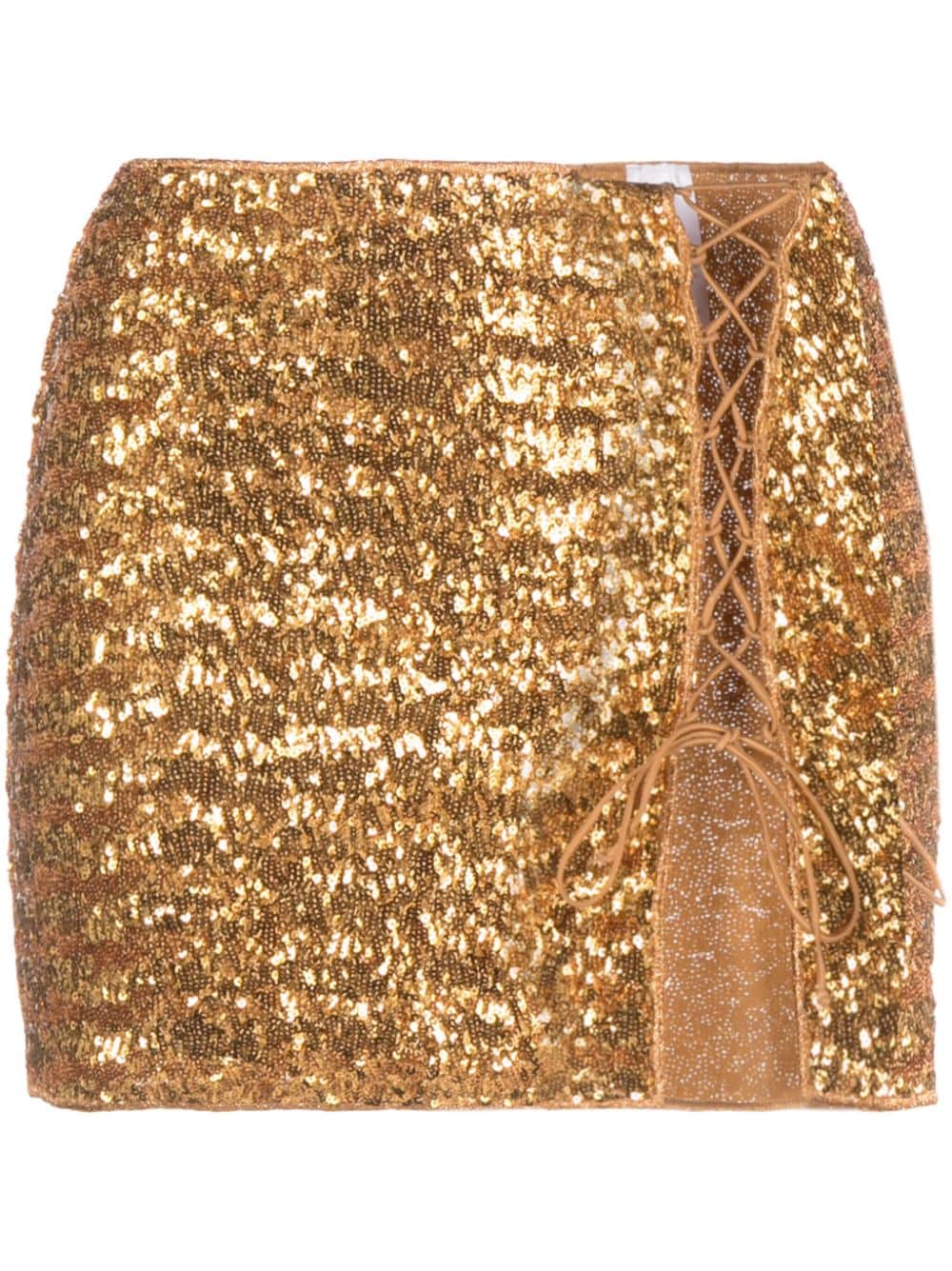 Oséree sequin-embellished miniskirt - Gold von Oséree