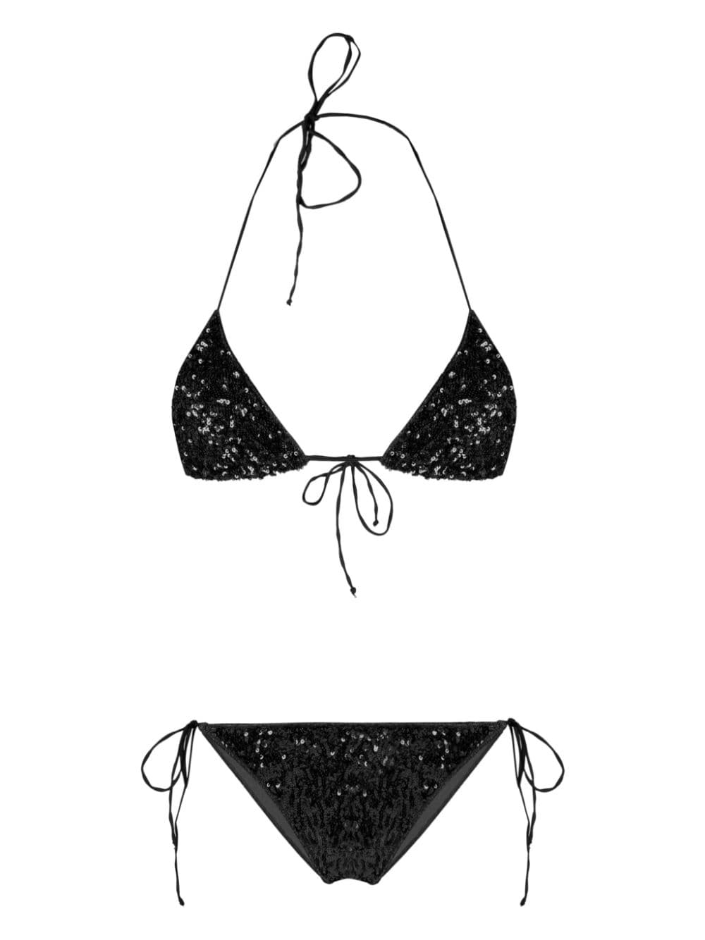 Oséree sequin-embellished triangle bikini - Black von Oséree