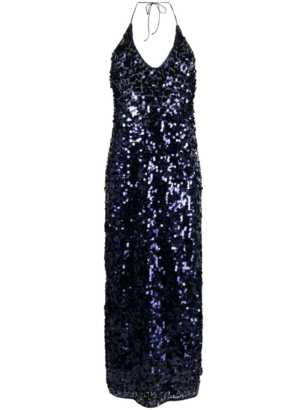 Oséree sequinned halterneck sleeveless dress - Blue von Oséree