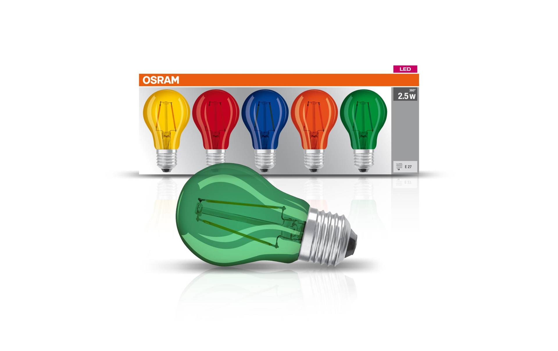Osram LED-Leuchtmittel »Star Color Box, 2.5W, E27, 5 Stück,«, E27, 1 St., Farbwechsler von Osram