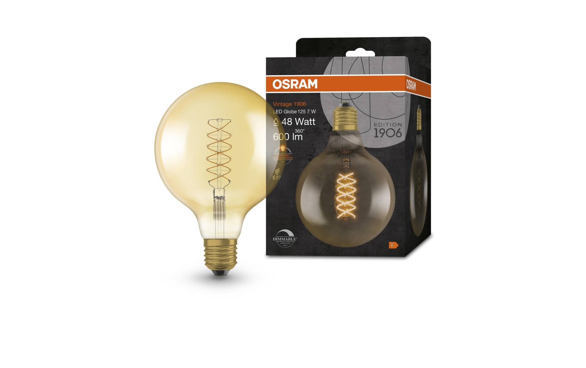 Osram LED-Leuchtmittel »Vintage 1906 Globe, 7W, E27, Warmweiss«, E27, 1 St., Warmweiss