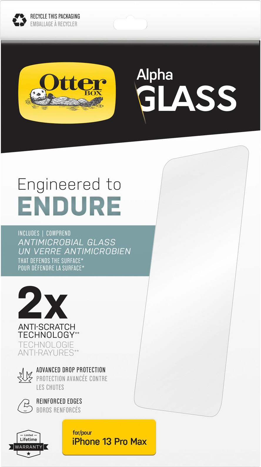Otterbox Displayschutzfolie »Alpha Glass für iPhone 13 Pro Max«, für iPhone 13 Pro Max, (1 St.) von OtterBox