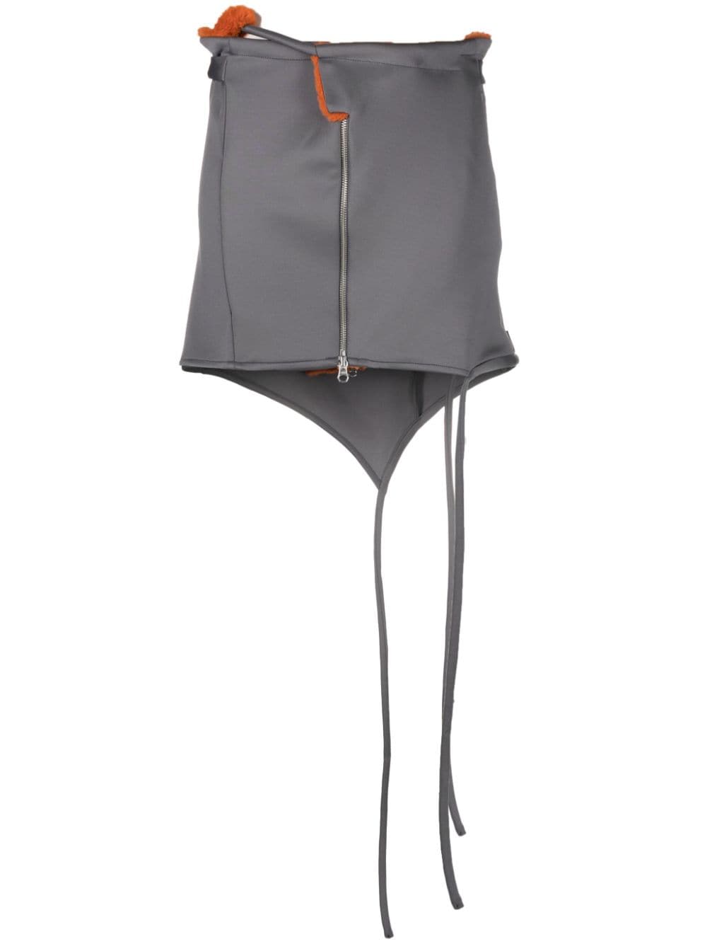 Ottolinger asymmetric-hem zip-up miniskirt - Grey von Ottolinger