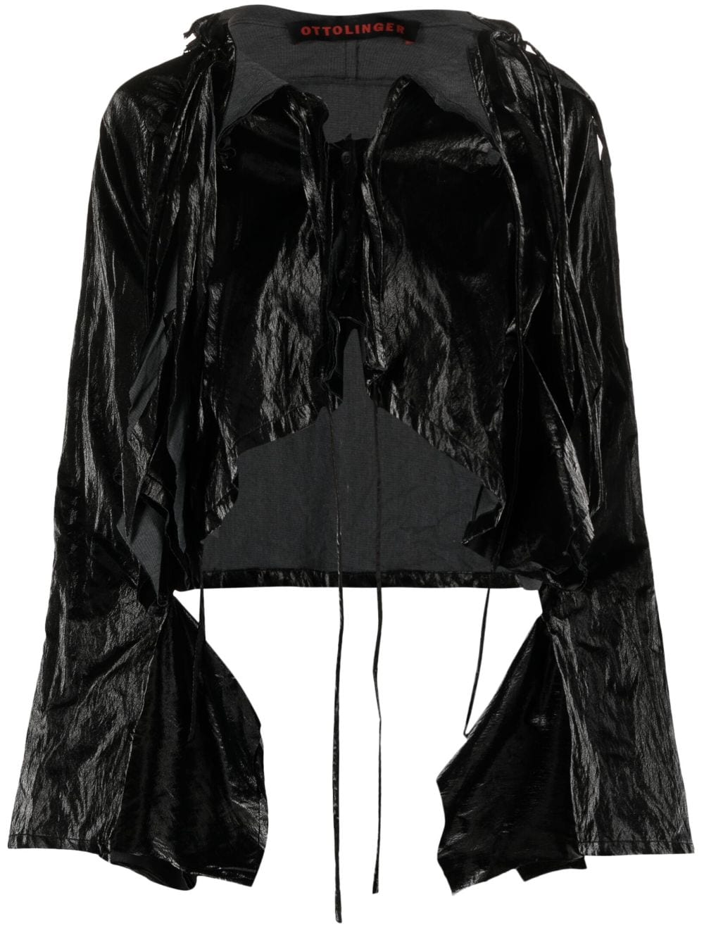 Ottolinger crinkled-effect cropped jacket - Black von Ottolinger